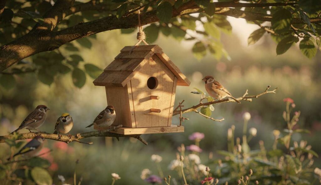 Gartenvögel: Dieses Holz-Vogelhaus bringt nichts, wenn Sie es jetzt aufhängen – das ist der richtige Zeitpunkt